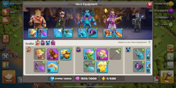 COC223 Maxed TH13 Village 5 Builders King 60 Queen 61 Warden 34 Royal Champion 38 4.8K Gems 